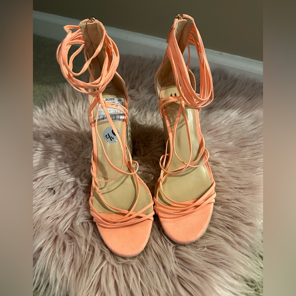 Perfect Coral Wedge Sandal